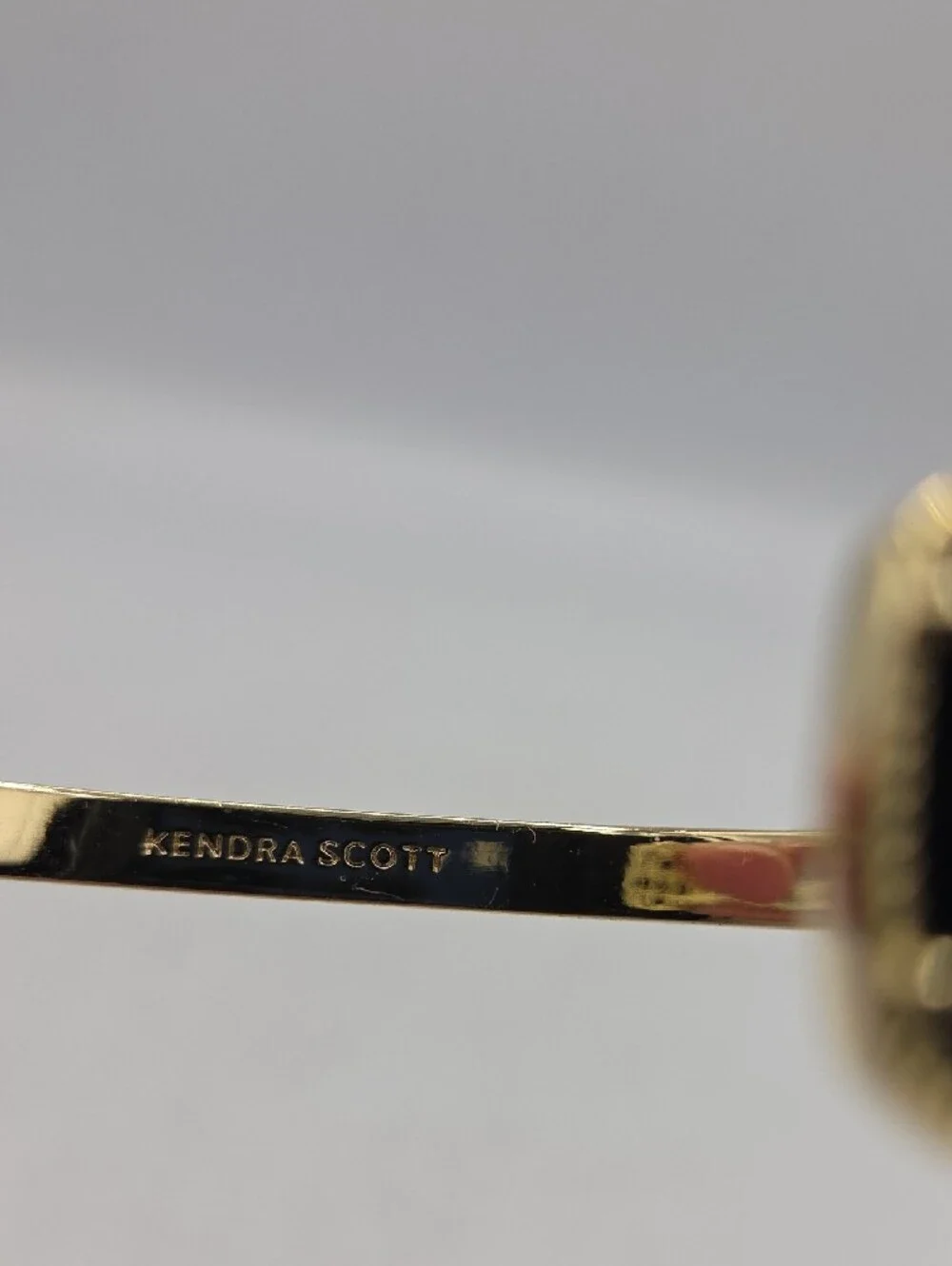 Kendra Scott Gold Open Cuff Bracelet with Black Stones
